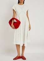 High Party Floral-jacquard Stretch-jersey Midi Dress White