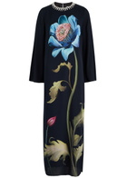 Borgo DE Nor Capucine Floral-print Embellished Maxi Dress Black