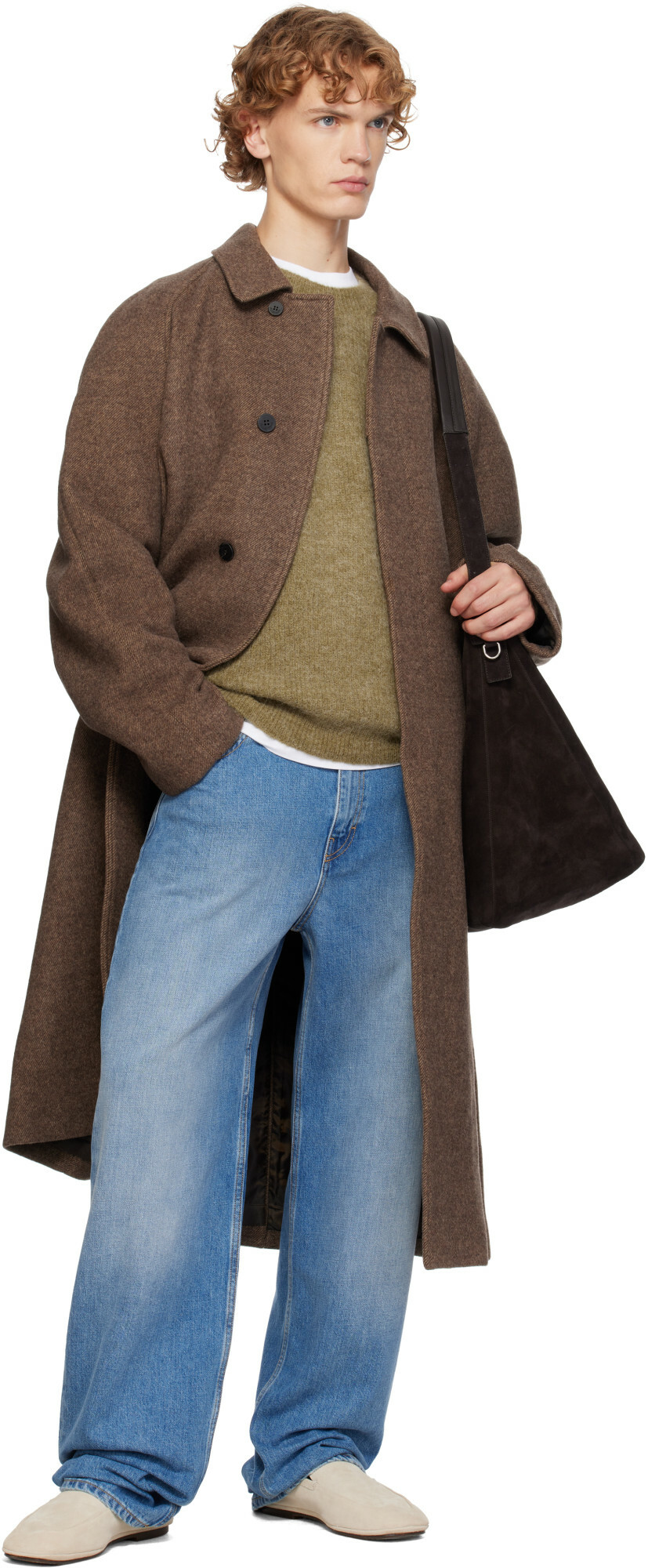 LE17SEPTEMBRE Brown Tweed Raglan Over Coat