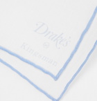 Kingsman - Drake's Linen and Cotton-Blend Pocket Square - White