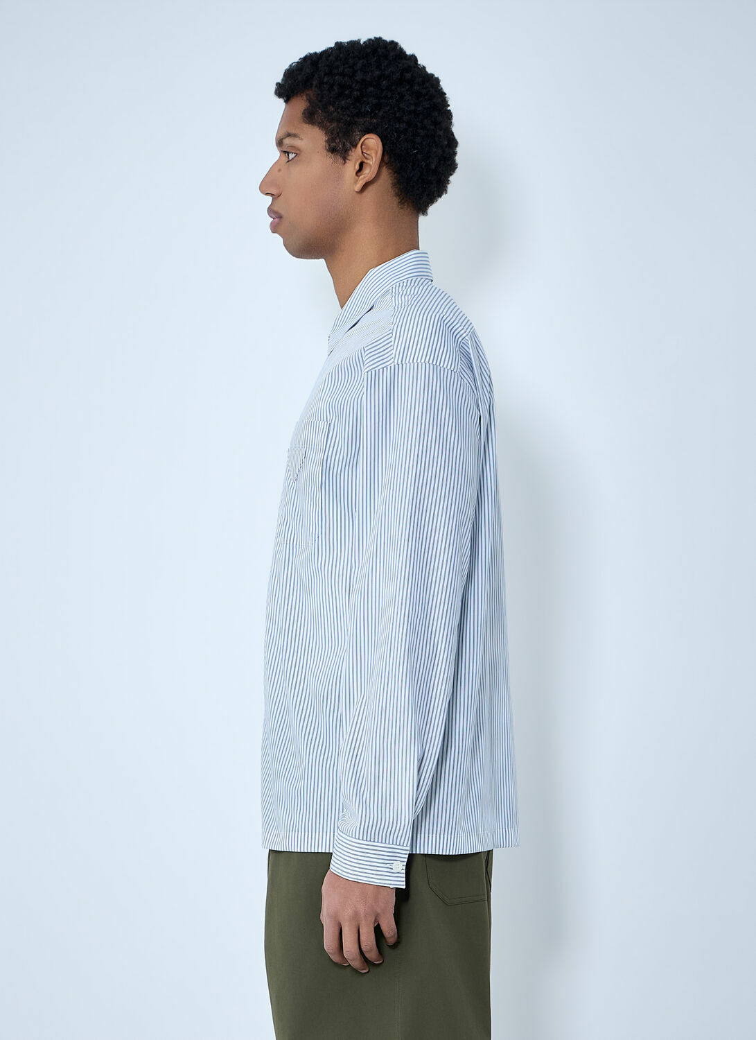 Prada Zip-Front Stripe Shirt Prada