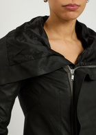 Rick Owens Naska Asymmetric Leather Jacket Black