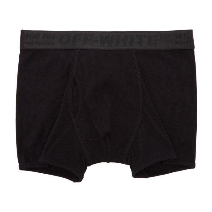 Photo: Off-White Three-Pack Black Industrial Tape Boxer Briefs