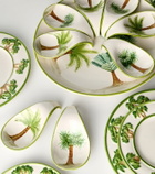 Les-Ottomans Palm set of 8 ceramic starter plates and platter