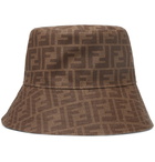 Fendi - Logo-Jacquard Coated-Canvas Bucket Hat - Brown