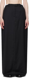 Martine Rose Black Pinstripe Maxi Skirt