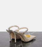 Jimmy Choo Bing 100 embellished glitter mules