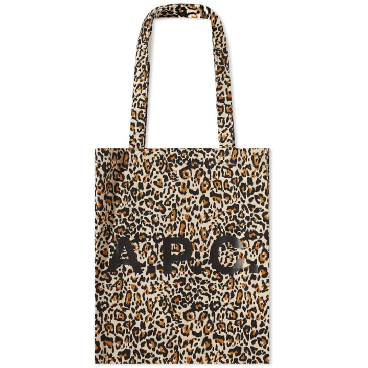 Photo: A.P.C. Men's Lou Animal Print Tote in Beige