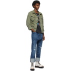 R13 Indigo Pleated Drop Cuffed Jeans