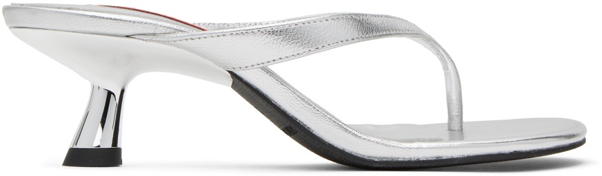 Photo: SIMONMILLER Silver Beep Heeled Sandals