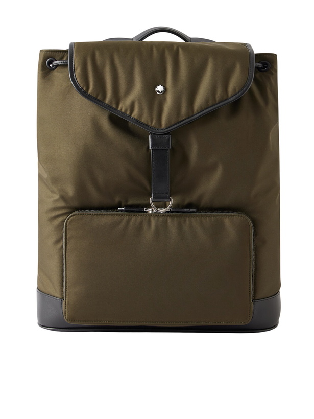 Photo: Montblanc - Panorama Leather-Trimmed Shell Backpack
