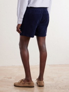 Polo Ralph Lauren - Straight-Leg Logo-Embroidered Cotton-Corduroy Drawstring Shorts - Blue