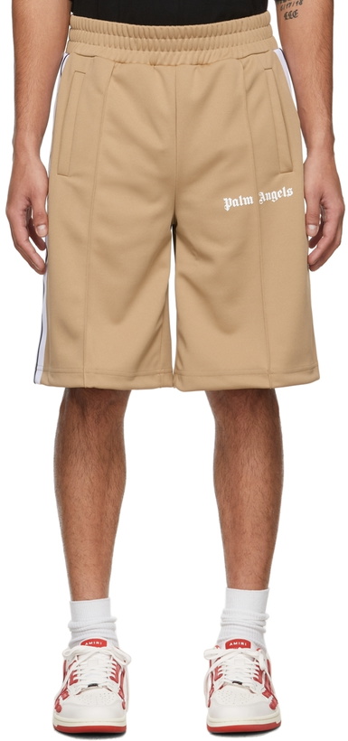 Photo: Palm Angels Beige Classic Track Shorts