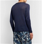 120% - Linen, Cotton and Lyocell-Blend Sweater - Blue