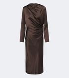 Loulou de Saison Fabio draped satin midi dress