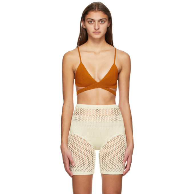 Photo: ISA BOULDER SSENSE Exclusive Orange Knit Crossroads Bra