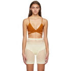 ISA BOULDER SSENSE Exclusive Orange Knit Crossroads Bra