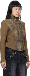 MISBHV Brown X Leather Jacket