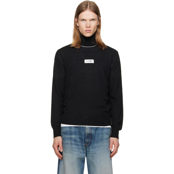 Photo: MM6 Maison Margiela Black Wool Turtleneck
