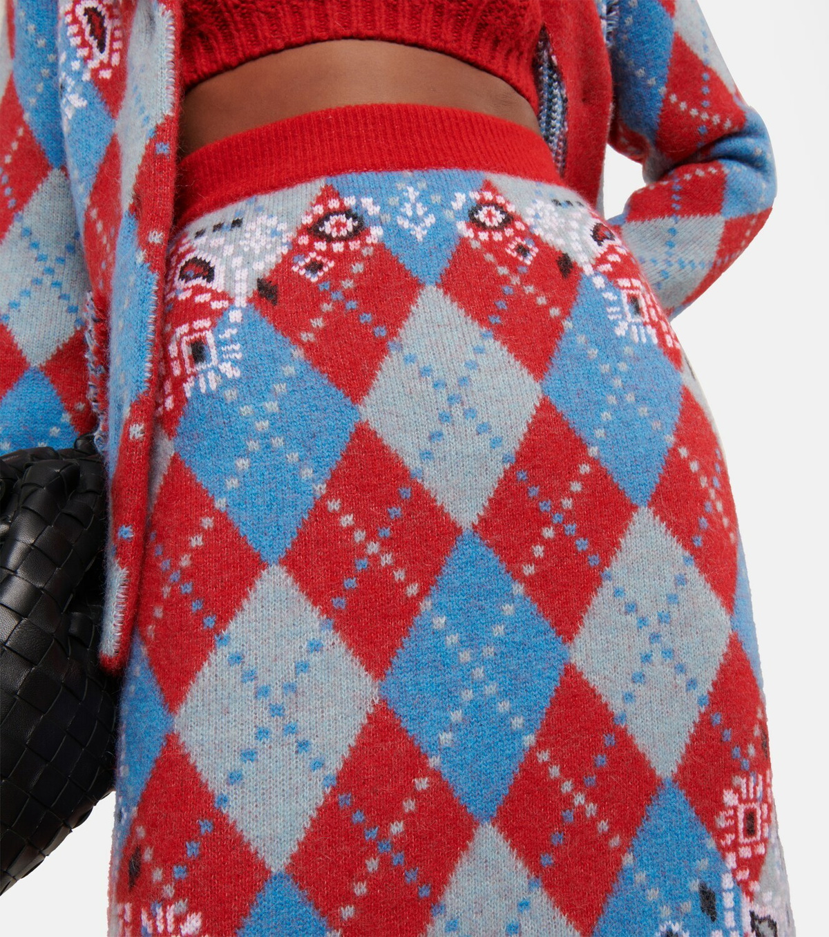 Alanui - Bandana Argyle wool-blend skirt