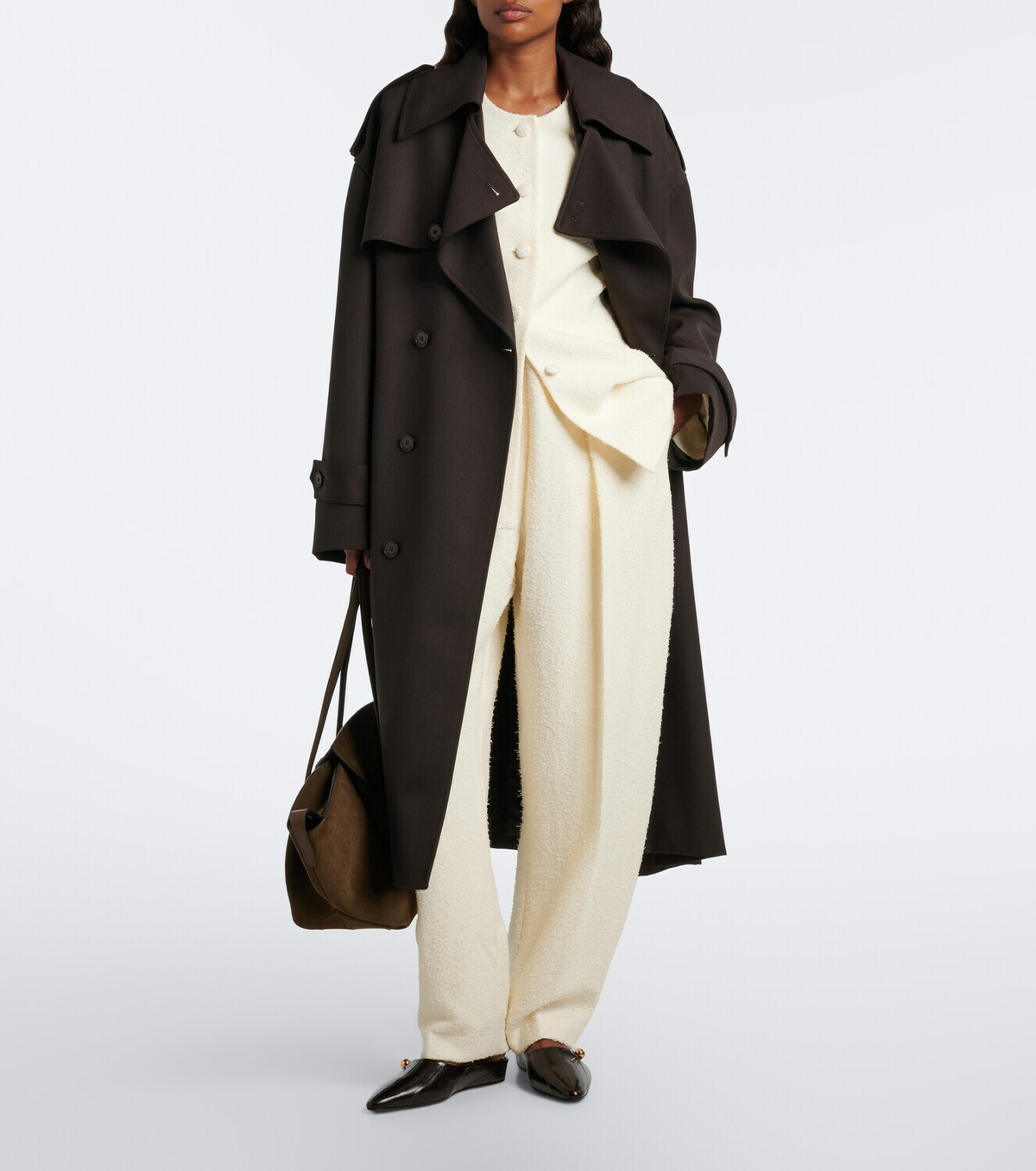 DeMellier Brooklyn Large suede shoulder bag