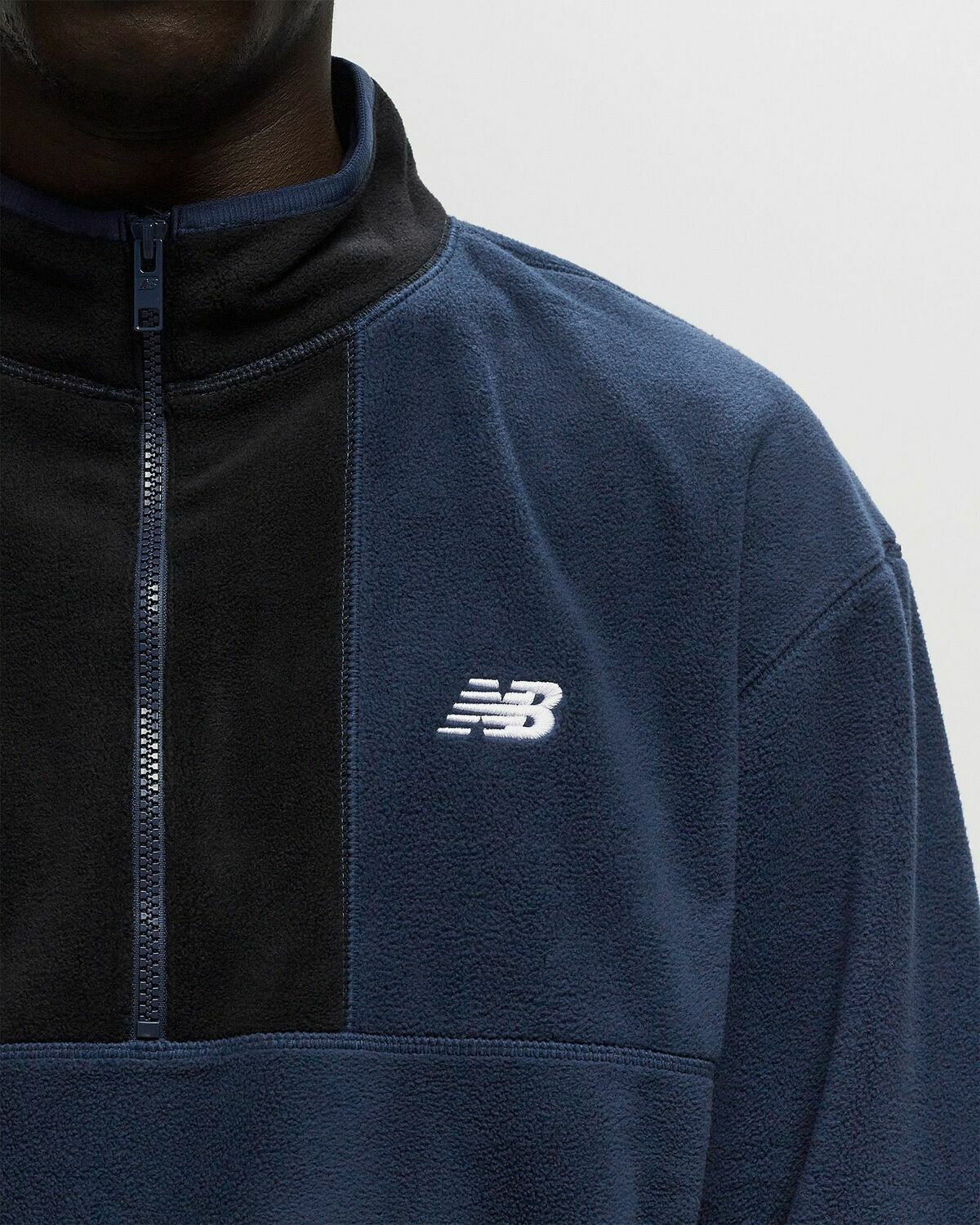New Balance Polar Fleece 1/2 Zip Blue Mens Half-Zip
