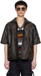 AMIRI Black Cutout Leather Shirt