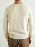 TOM FORD - Waffle-Knit Cotton, Silk, and Wool-Blend Sweater - Neutrals