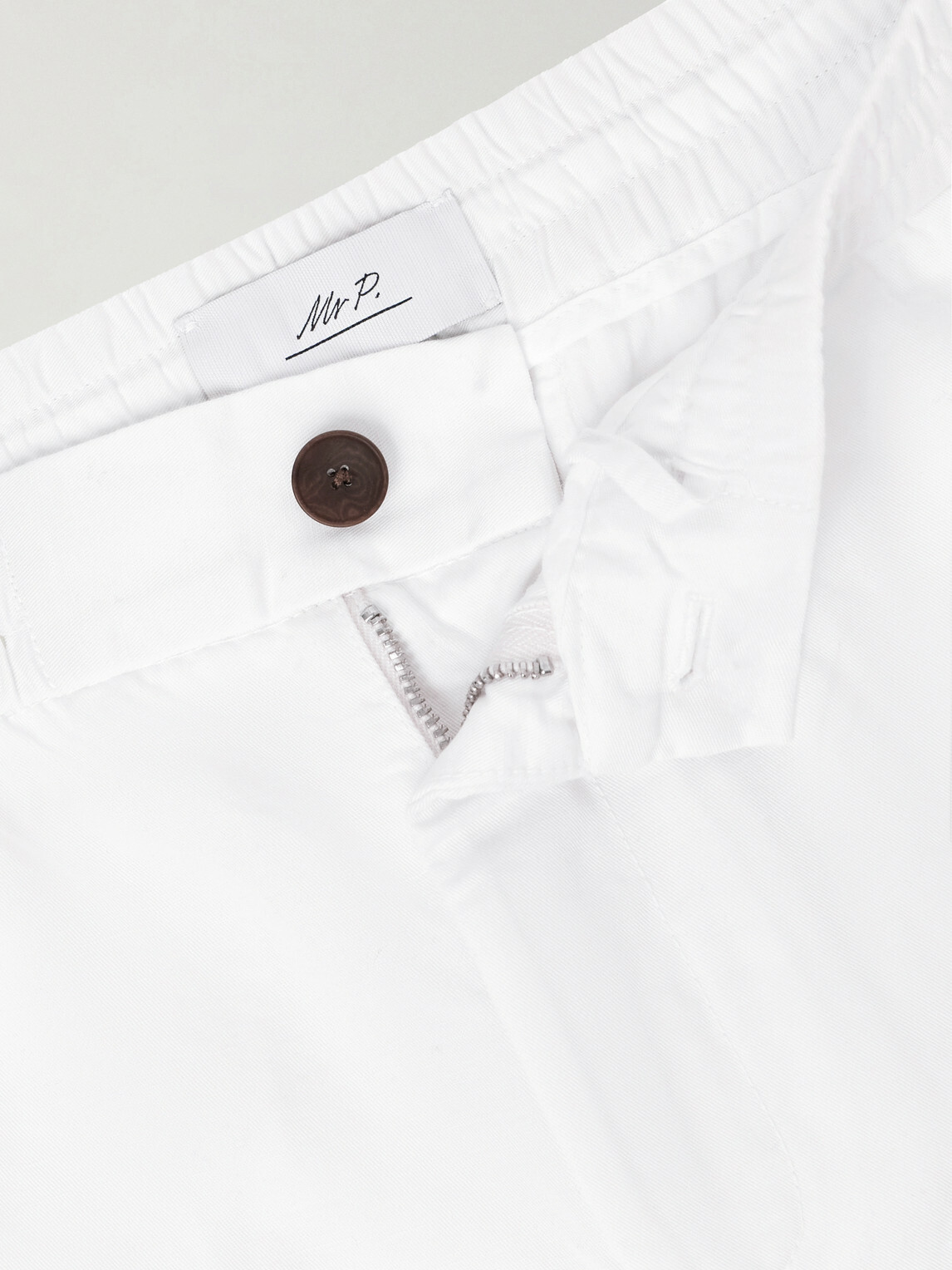 Mr P. - Tapered Cotton and Linen-Blend Trousers - White