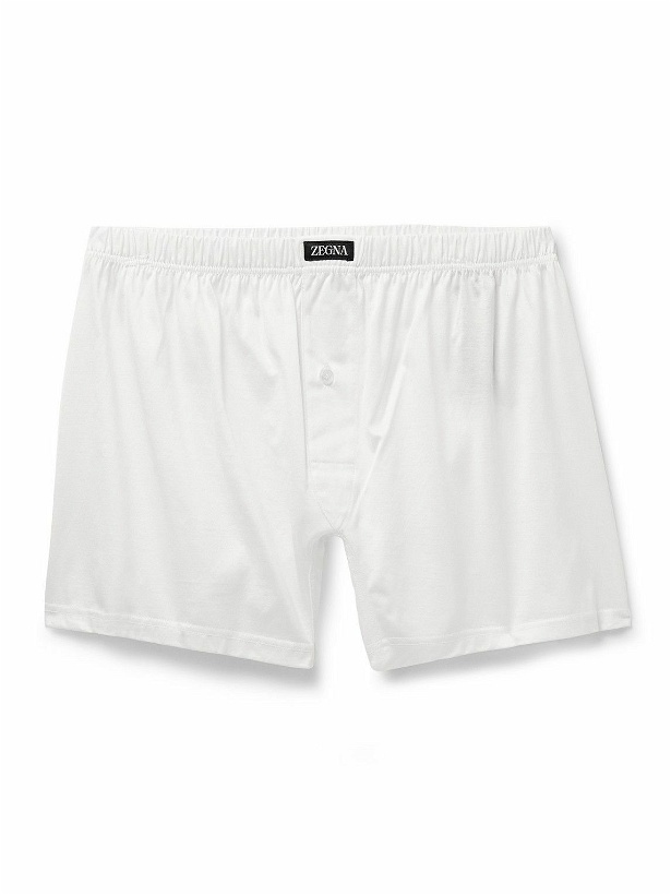 Photo: Zegna - Filoscozia® Cotton-Jersey Boxer Shorts - White
