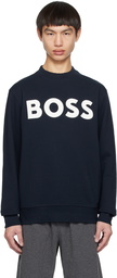 BOSS Navy Bonded Sweatshirt