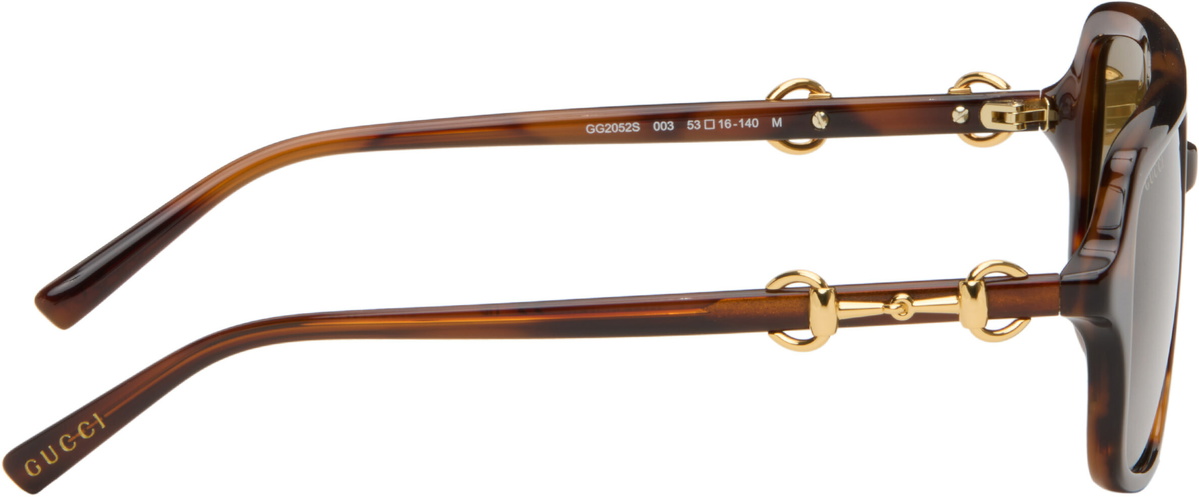 Gucci Brown Navigator Frame Sunglasses