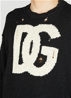 Dolce & Gabbana - Distressed Logo Sweater in Black