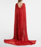 Marmar Halim Caped pleated bustier gown