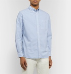 Mr P. - Button-Down Collar Striped Cotton Oxford Shirt - Blue