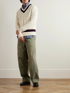 Polo Ralph Lauren - Striped Cable-Knit Wool Sweater - Neutrals