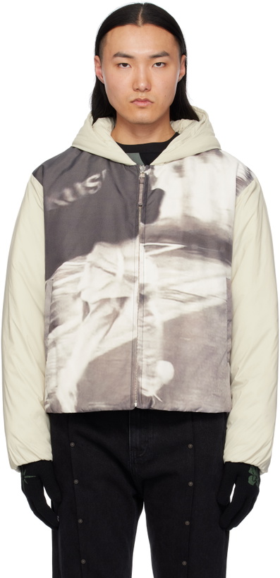 Photo: KUSIKOHC Off-White & Gray Padded Printed Jacket