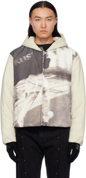 KUSIKOHC Off-White & Gray Padded Printed Jacket