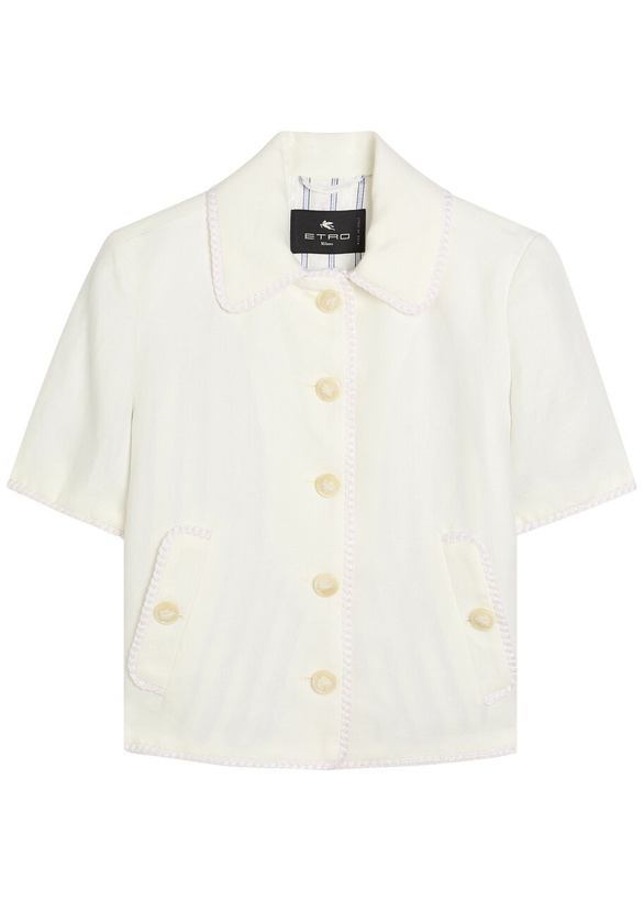 Photo: Etro Embroidered Linen Jacket Ivory