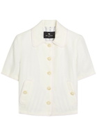 Etro Embroidered Linen Jacket Ivory