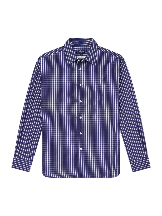 Photo: Noah - Oversized Checked Cotton-Poplin Shirt - Blue