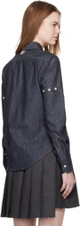 Thom Browne Navy Classic Point Collar Denim Shirt