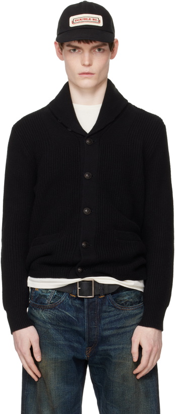Photo: RRL Black Cashmere Shawl-Collar Cardigan