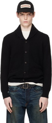 RRL Black Cashmere Shawl-Collar Cardigan