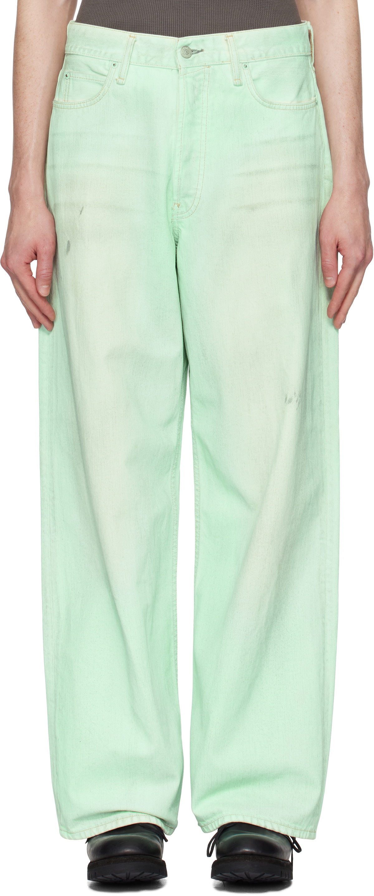 Acne Studios Green Baggy Fit 1981M Jeans Acne Studios