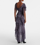 Isabel Marant Tylena printed silk georgette ruffled midi dress