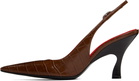 Stella McCartney Brown Elsa Pointed Toe Slingback Heels