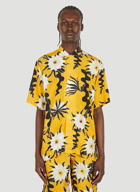 Floral Motif Short Sleeve Shirt in Yellow