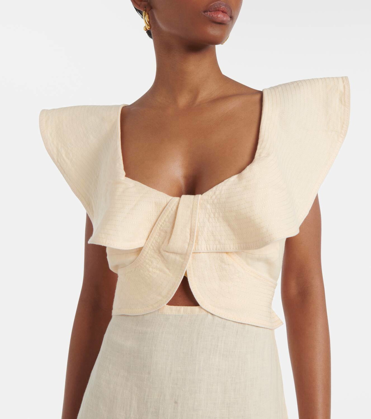Johanna Ortiz Ruffled linen midi dress