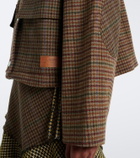 Ganni Checked wool-blend twill jacket